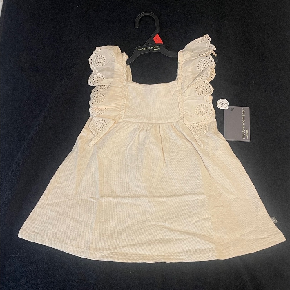 Gerber Cream Casual Kids Dress ruffles eyelet nwt